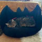 Kuschelsofa für Katzen Hunde Kaninchen - Vampir Fledermaus Schwarz Rot