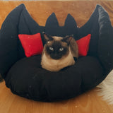 Kuschelsofa für Katzen Hunde Kaninchen - Vampir Fledermaus Schwarz Rot