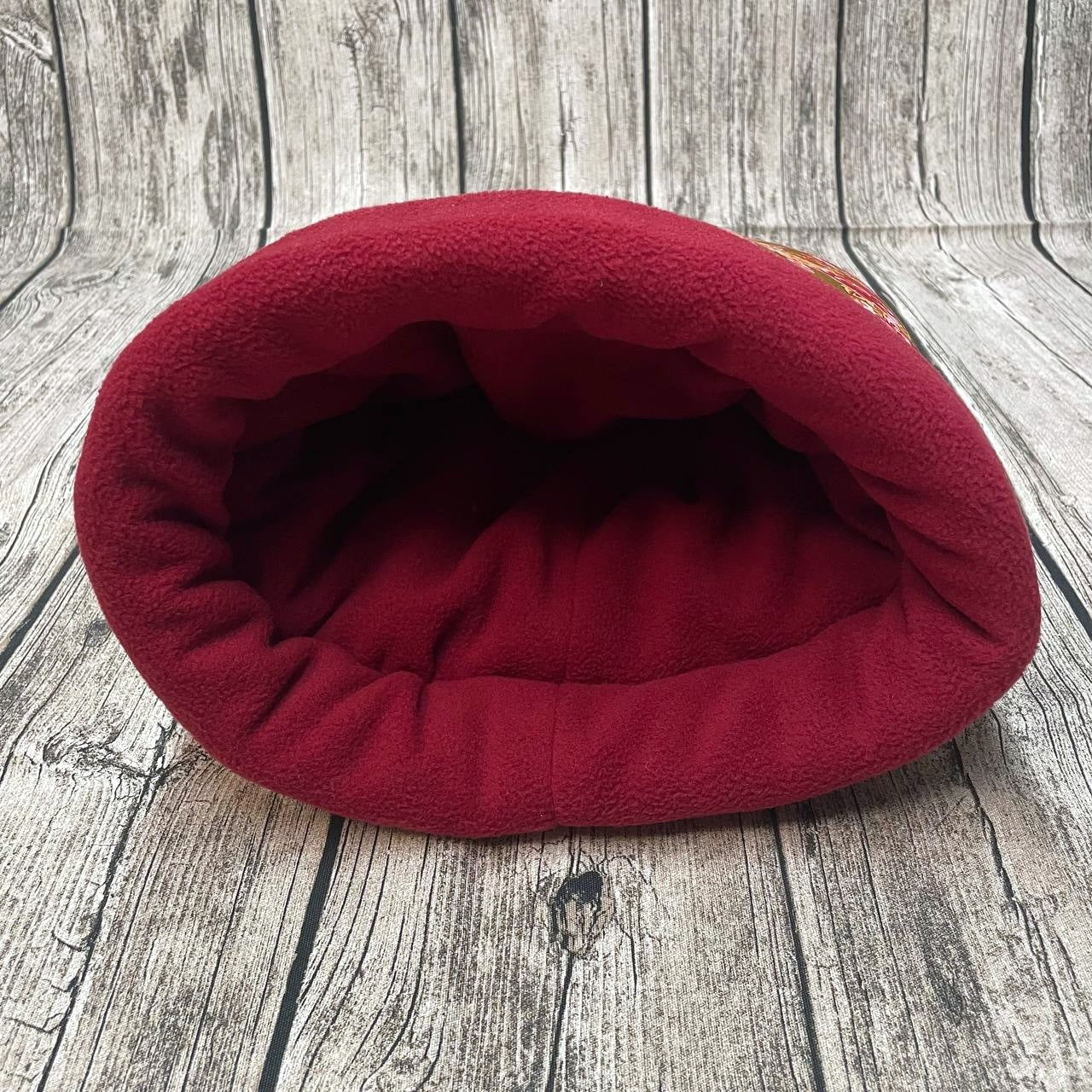 Kuschelsack - Blumen Vögel Schmetterlinge Dunkelrot