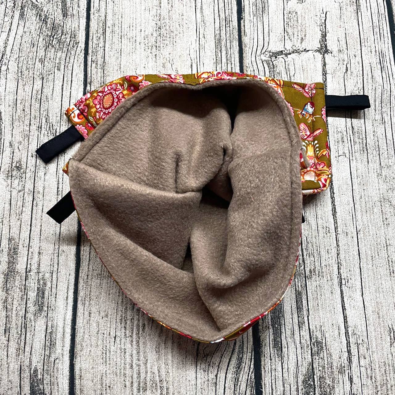 Durchhängematte M - Blumen Vögel Schmetterlinge Braun Taupe