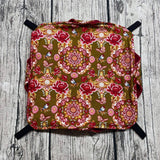 Doppelstöckige Hängematte M - Blumen Vögel Schmetterlinge Braun Dunkelrot