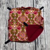 Doppelstöckige Hängematte M - Blumen Vögel Schmetterlinge Braun Dunkelrot