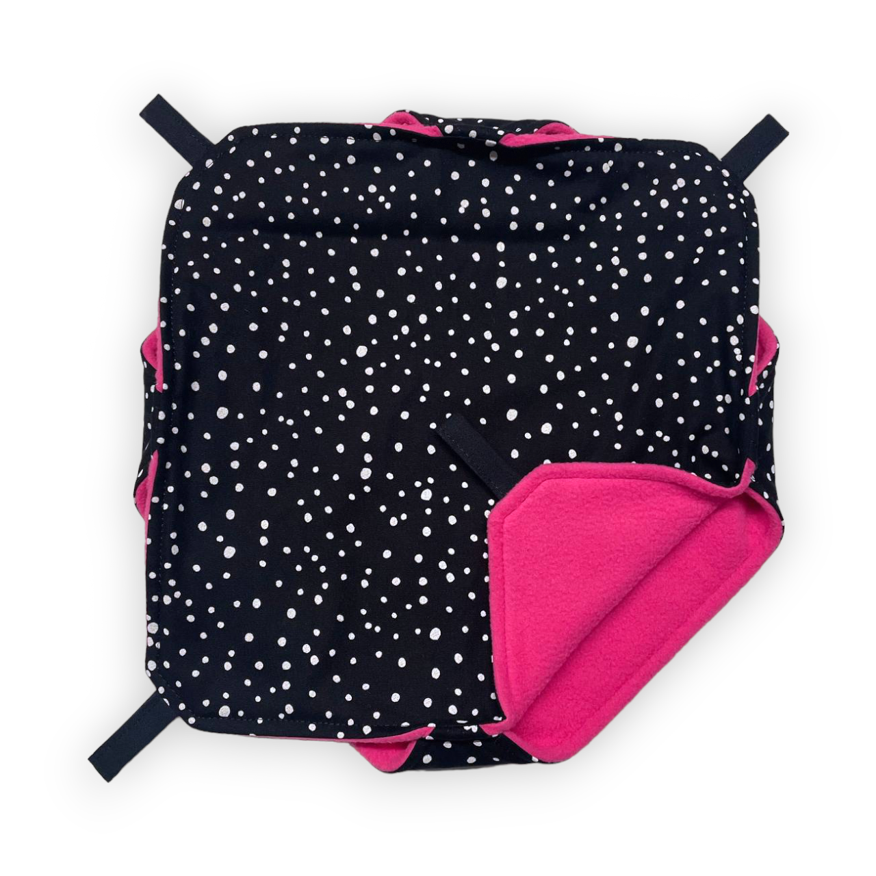 Doppelstöckige Hängematte M - Wilde Punkte Schwarz Weiß Pink