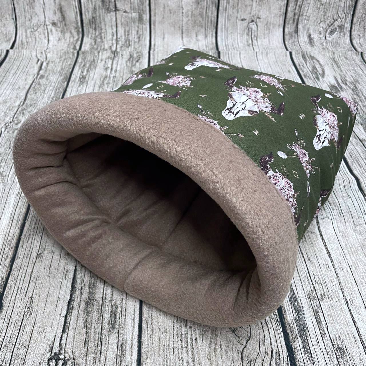 Kuschelsack - Tierschädel Rosen Taupe