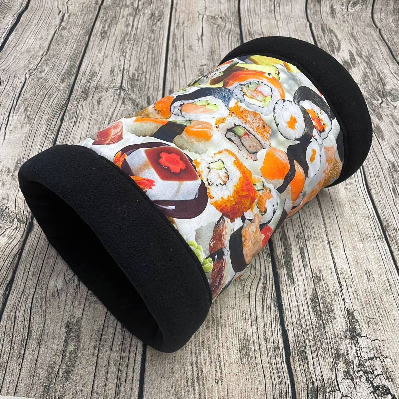 Kuschelrolle Meerschweinchen Kuscheltunnel Sushi Sushirolle Rolle Schwarz