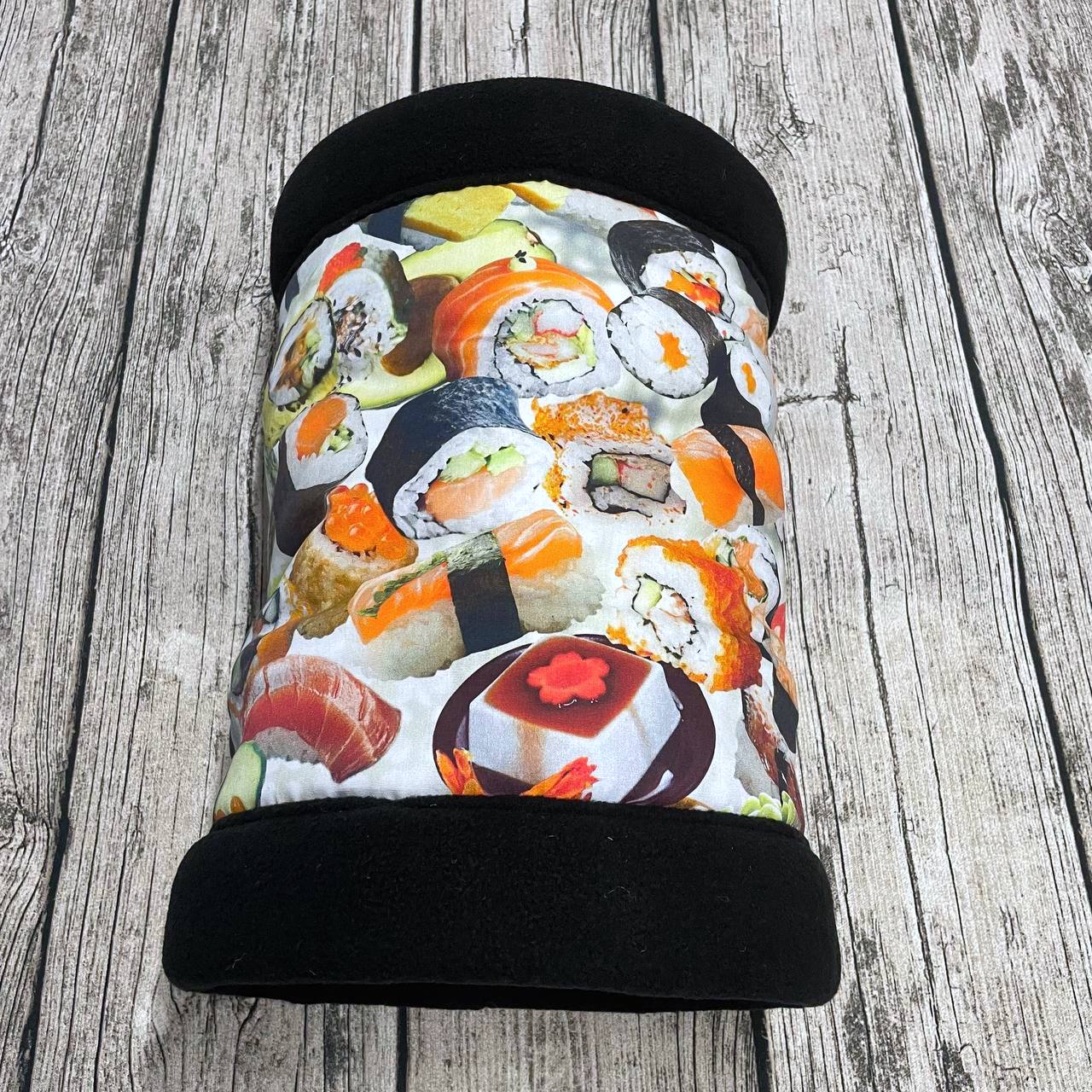 Kuschelrolle Meerschweinchen Kuscheltunnel Sushi Sushirolle Rolle Schwarz