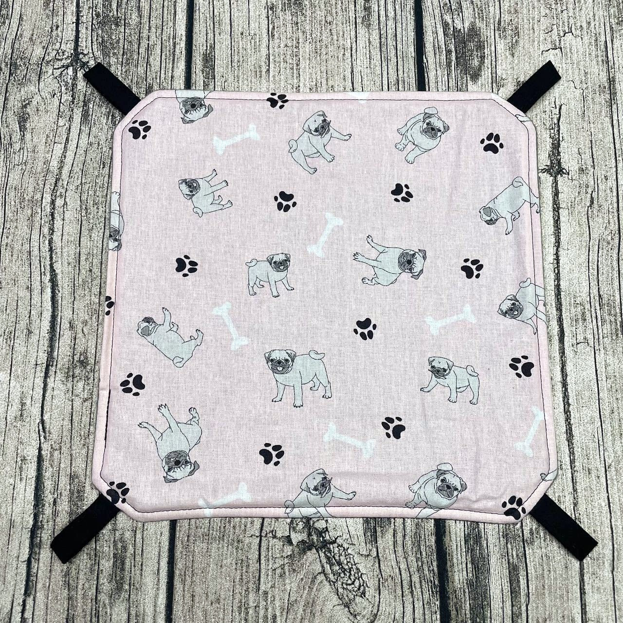 Hängematte M - Mops Rosa Grau