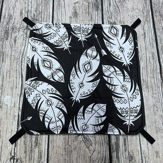 Hängematte L - Federn Schwarz Weiß Grau