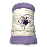 Kuschelrolle Kuscheltunnel Bestickt - Blumen Dreieck Creme Lila Flieder