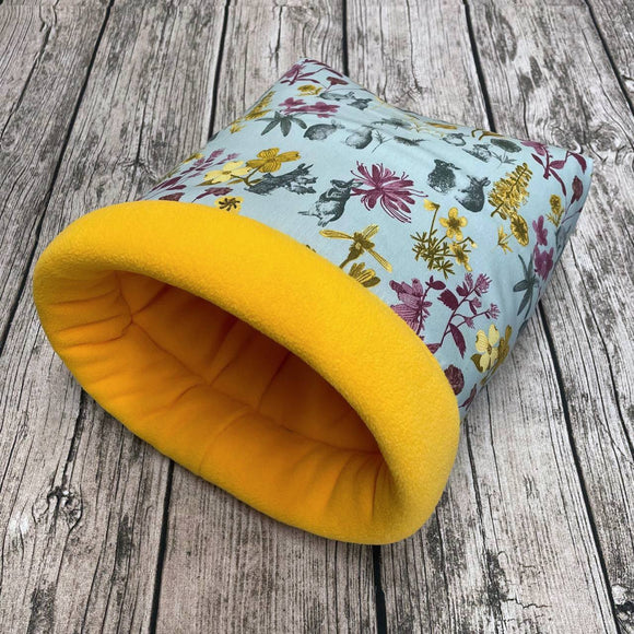 Kuschelsack - Hasen Blumen Gelborange